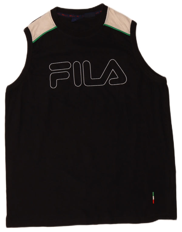 FILA Herre Grafisk Vest Top XL Sort Colourblock Bomuld