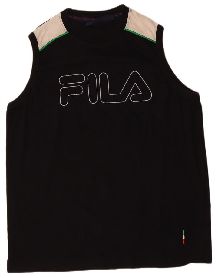 FILA Herre Grafisk Vest Top XL Sort Colourblock Bomuld