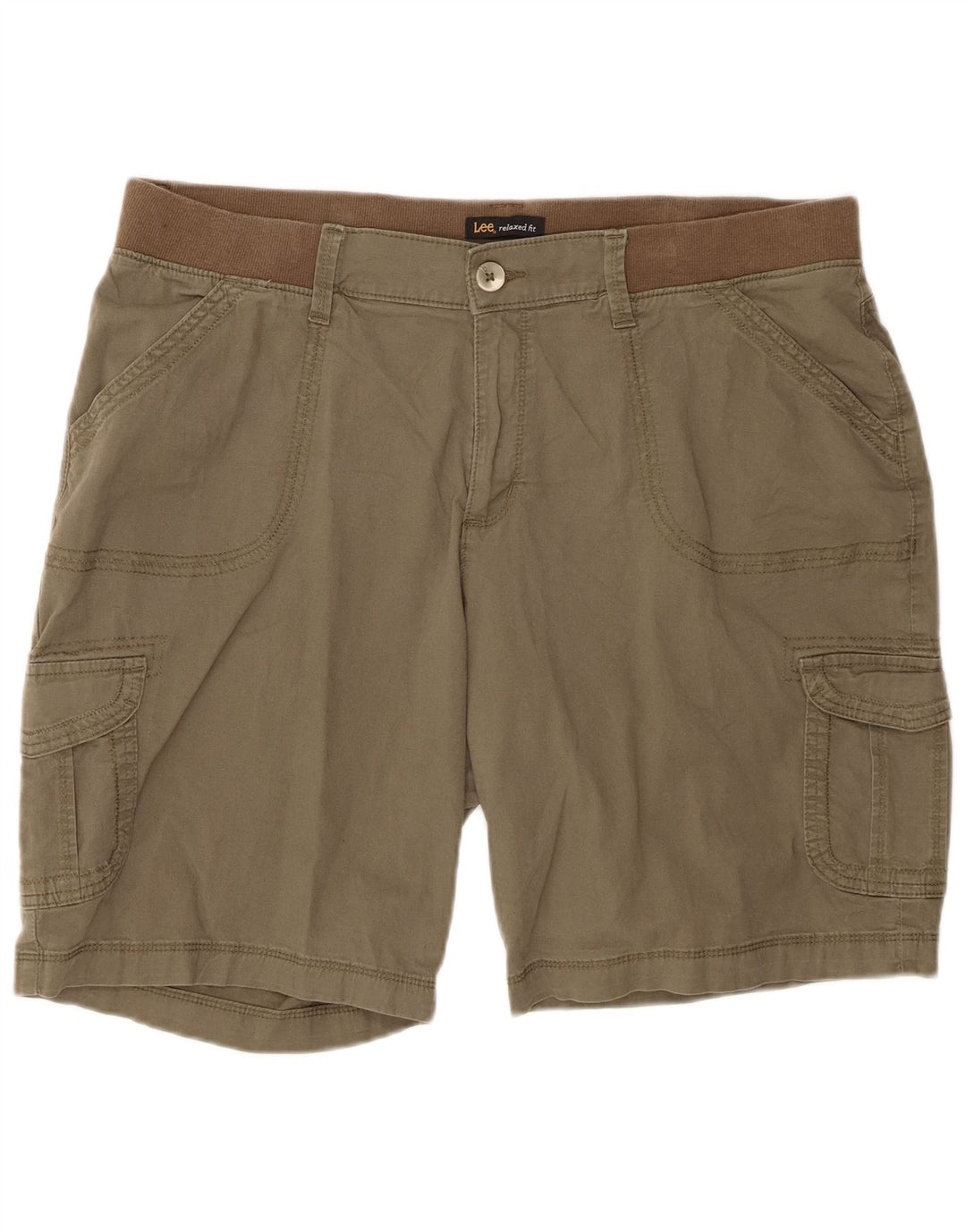 LEE afslappet pasform dameshorts US 18 2XL W40 Khaki Bomuld