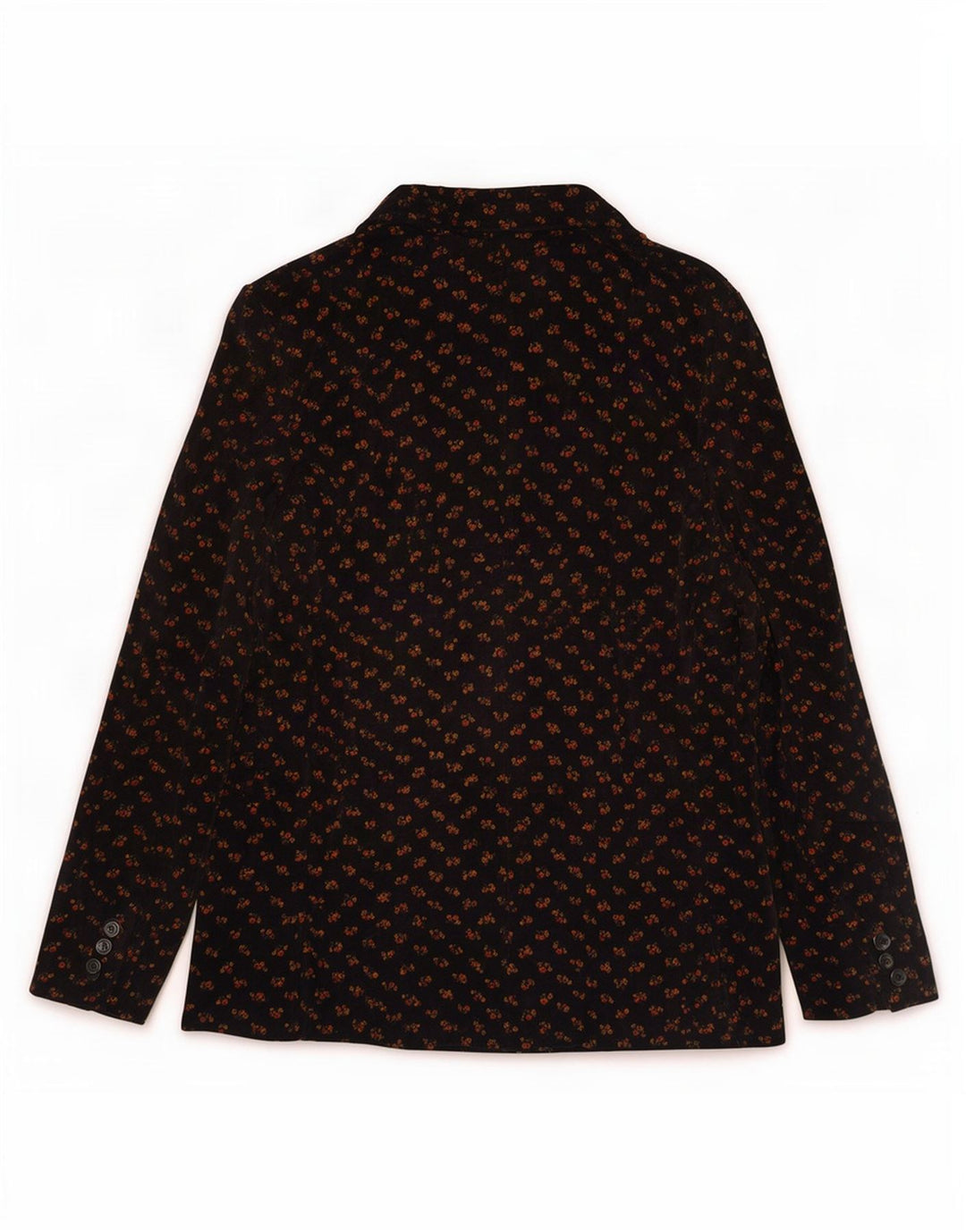 Vintage Dame 3 Button Velvet Blazer Jacket IT 48 XL Black Floral