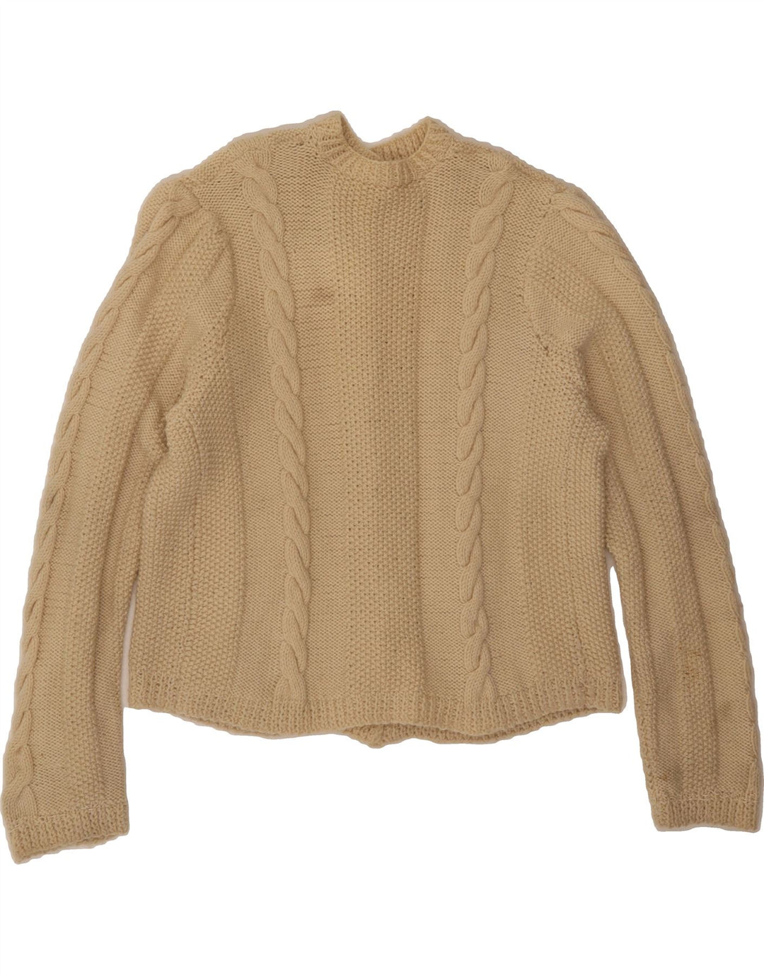 VINTAGE Womens Cardigan Sweater UK 16 Large Beige Vintage Vintage and Second-Hand Vintage from Messina Hembry 