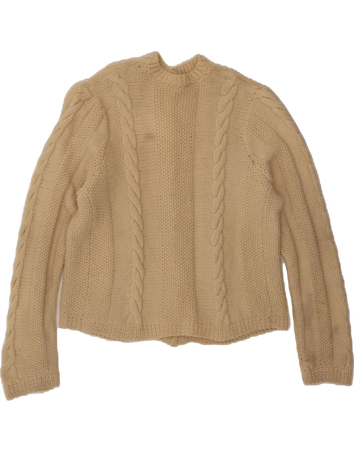 VINTAGE Womens Cardigan Sweater UK 16 Large Beige Vintage Vintage and Second-Hand Vintage from Messina Hembry 