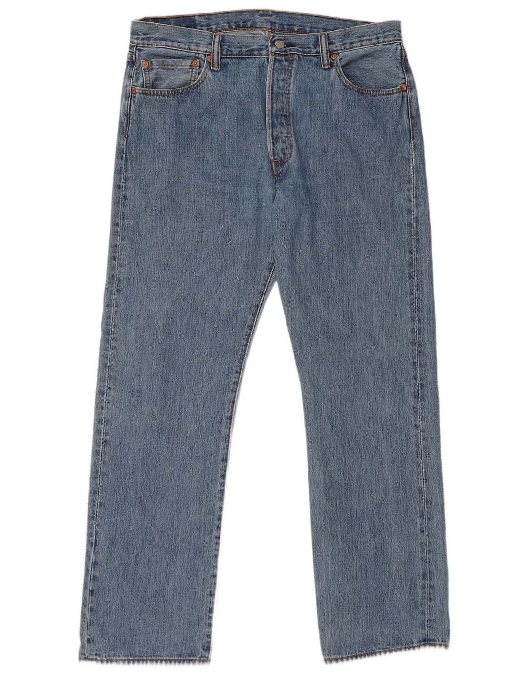 LEVI'S Herre 501 Straight Jeans W36 L32 Blå Bomuld
