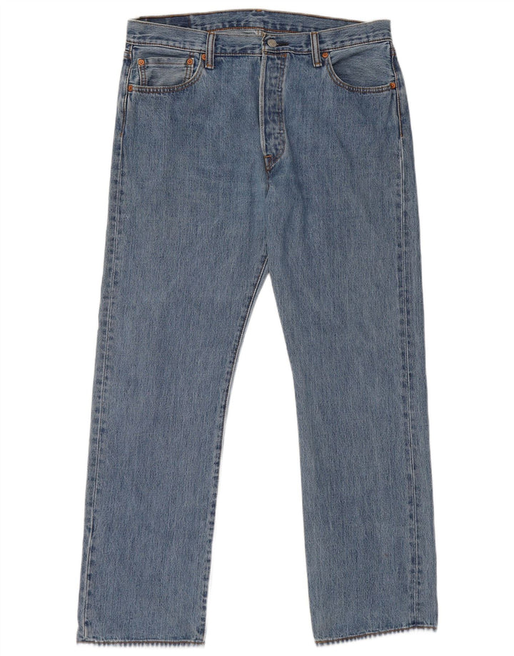 LEVI'S Herre 501 Straight Jeans W36 L32 Blå Bomuld