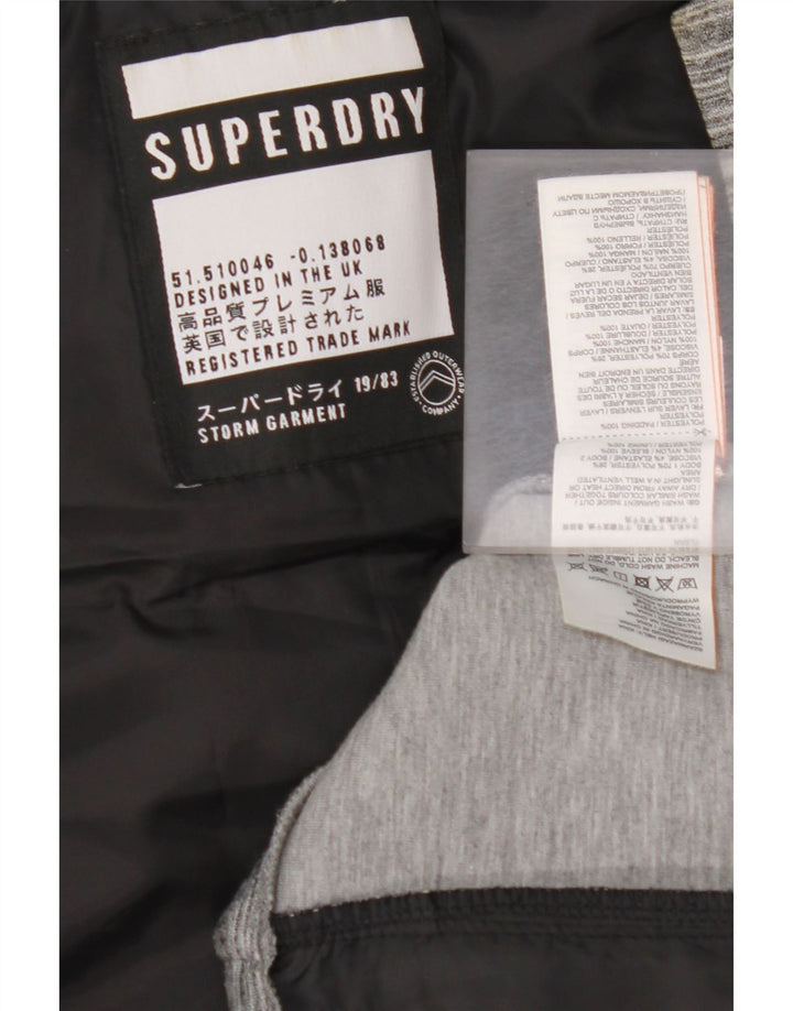 SUPERDRY Polstret hættejakke til kvinder UK 12 Medium Grey Colourblock