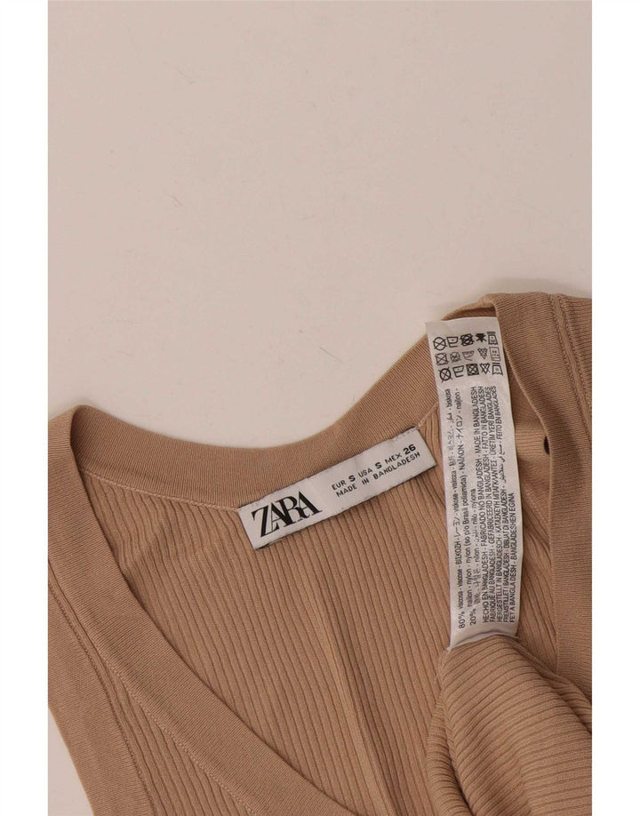 Zara Damevest Top UK 8 Small Beige Viscose