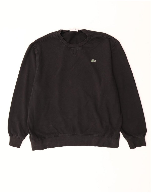Lacoste Herre Sweatshirt Jumper Størrelse 7 2XL Sort Bomuld