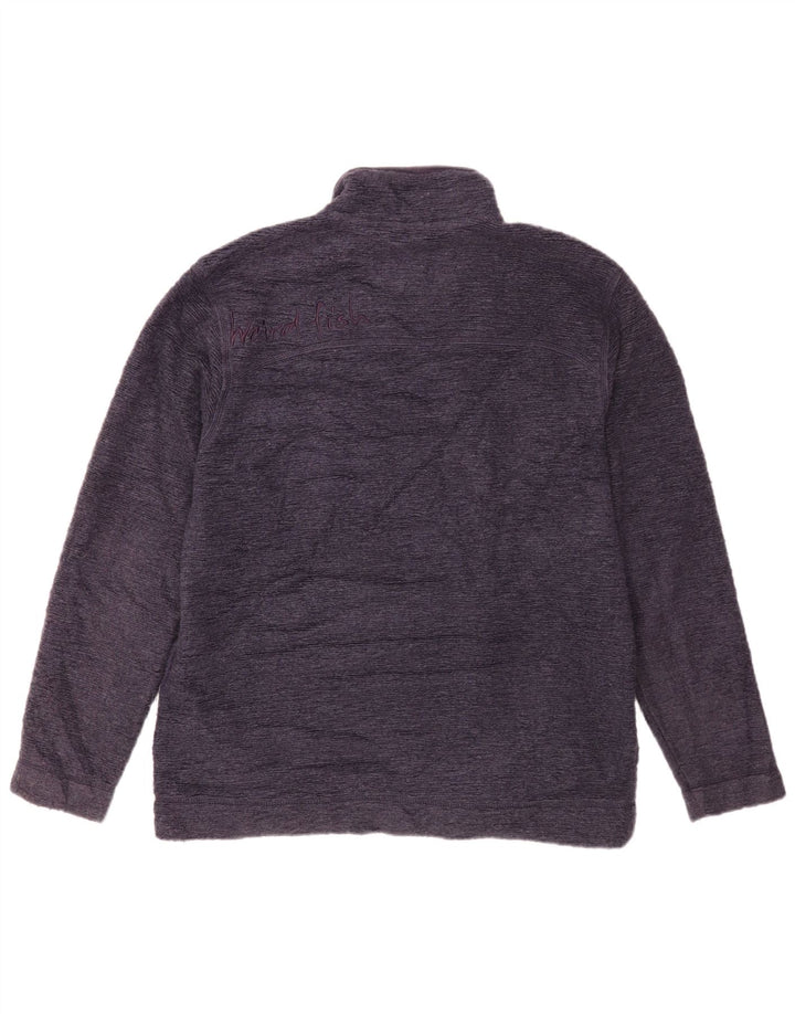 Weird Fish Herre Zip Neck Sweatshirt Jumper Large Purple Polyester