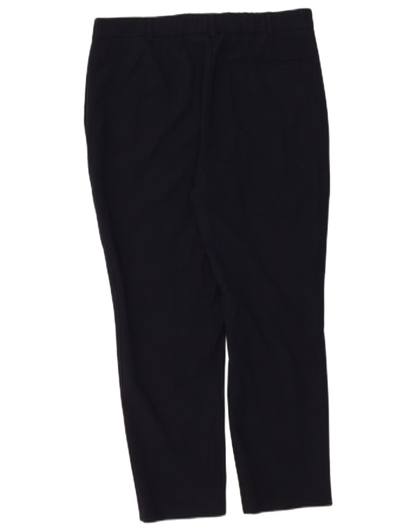 Marks & Spencer koniske jakkesætsbukser til kvinder UK 14 Large W34 L26 Marineblå