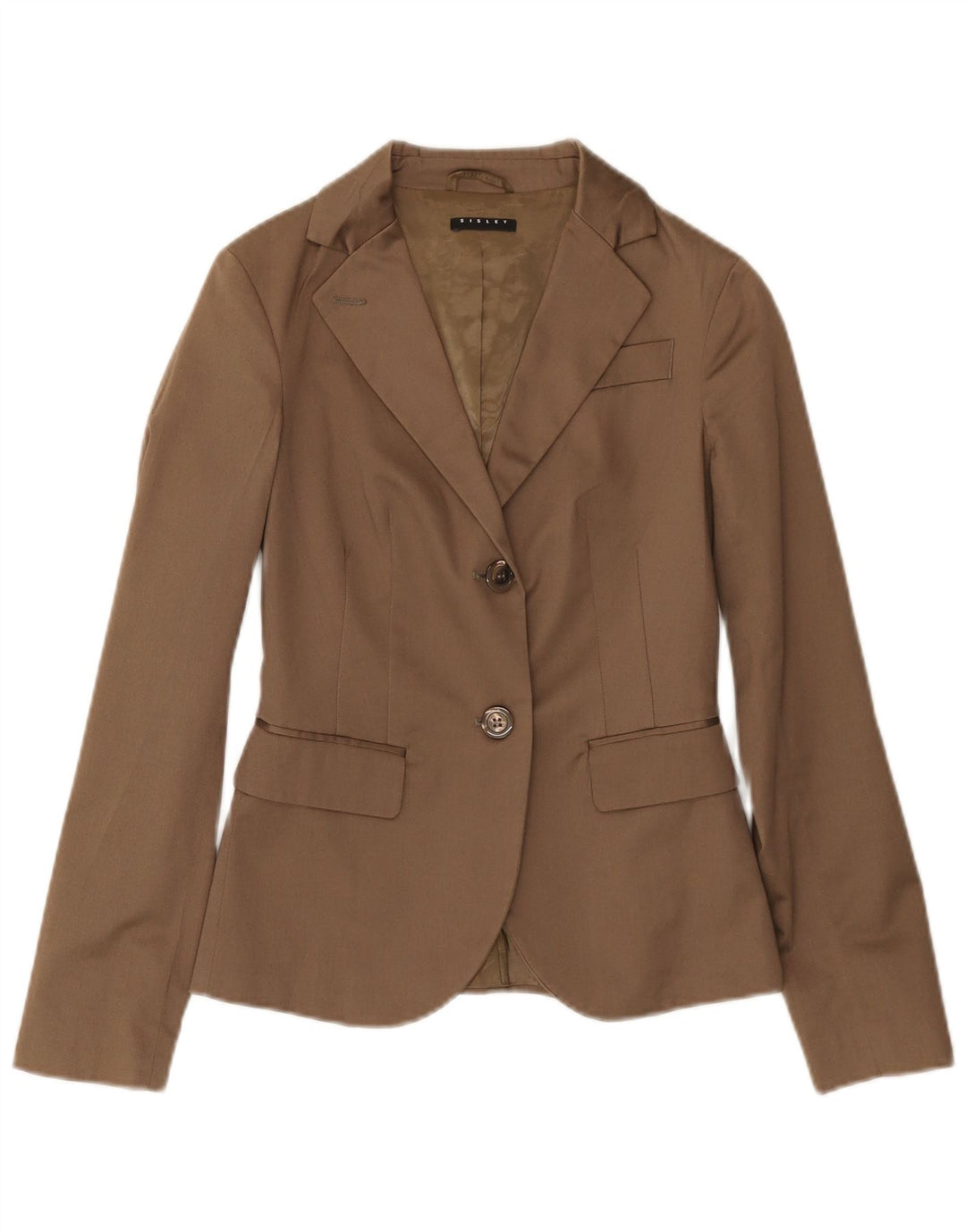 SISLEY Dame 2-knaps blazerjakke IT 38 XS Brun bomuld