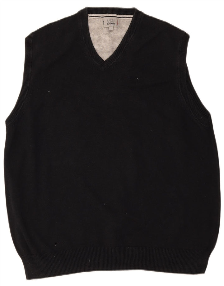 MARKS & SPENCER Herre Regular Fit Vest Tank Top Stor Sort