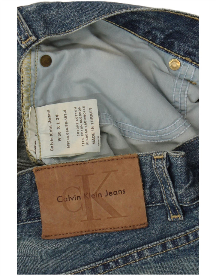 Calvin Klein Straight Jeans til mænd W30 L34 Blå Bomuld