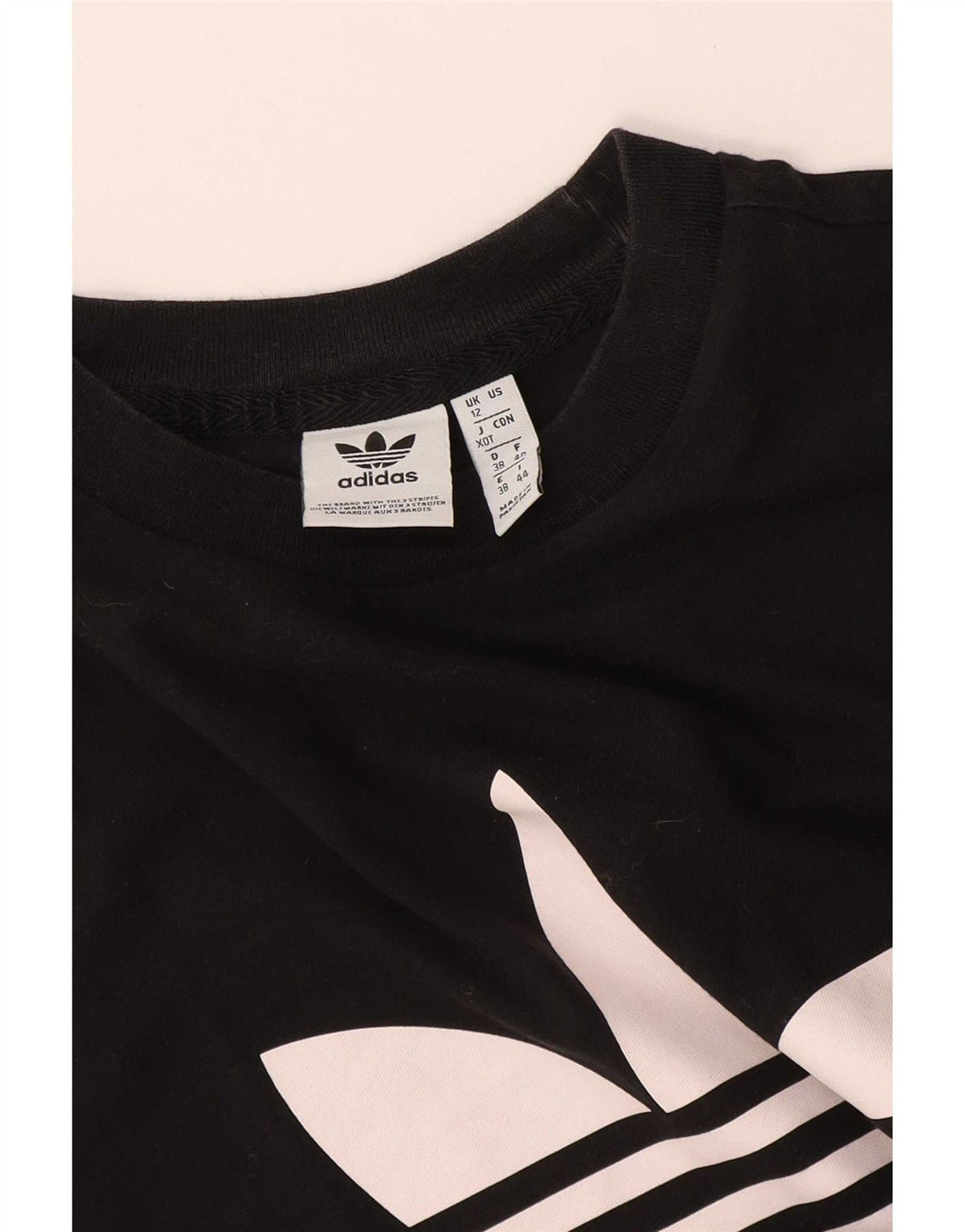 Adidas Dame Grafisk T-Shirt Top UK 12 Medium Sort