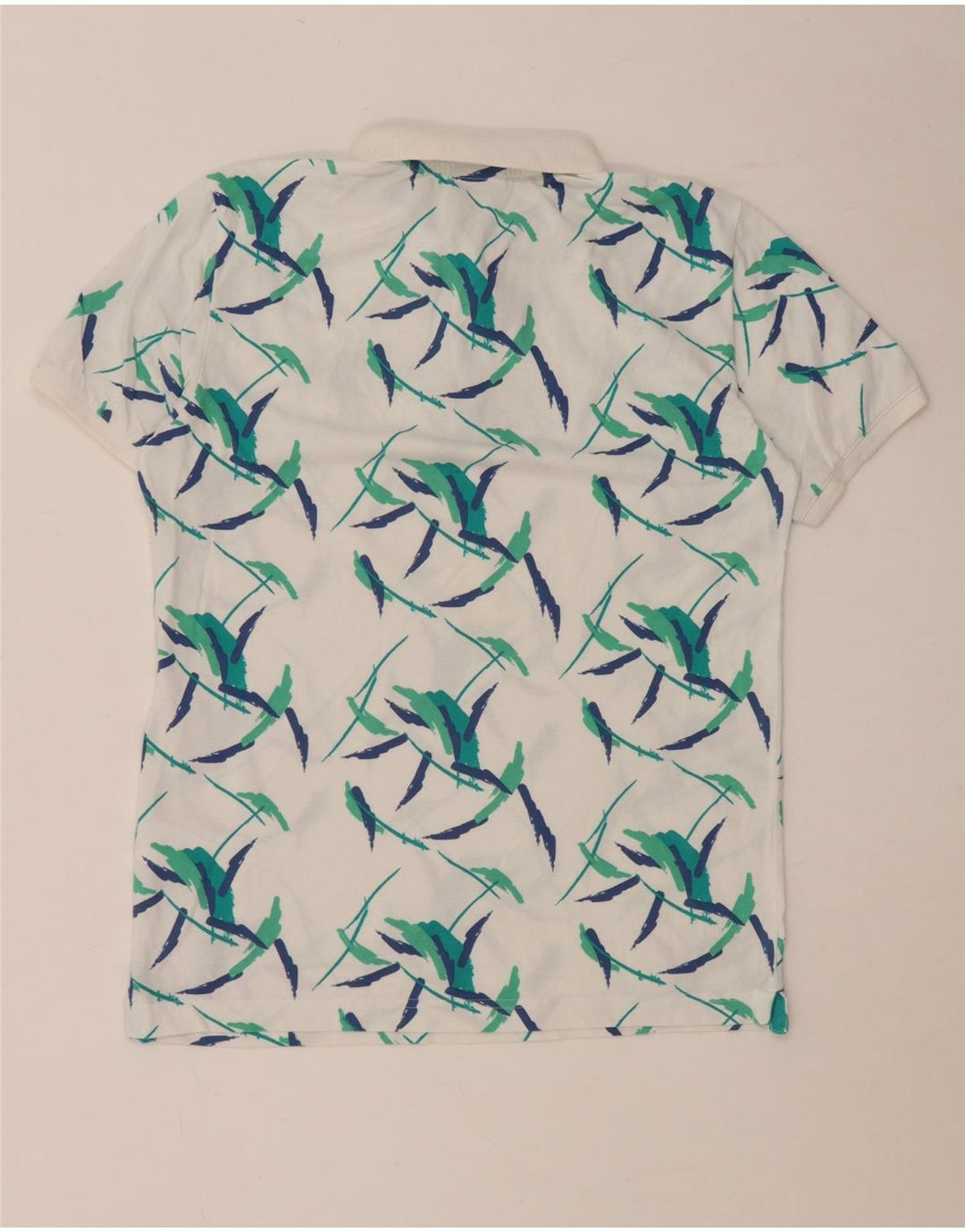 US Polo Assn Herre abstrakt mønster poloshirt Medium hvid blomstret bomuld