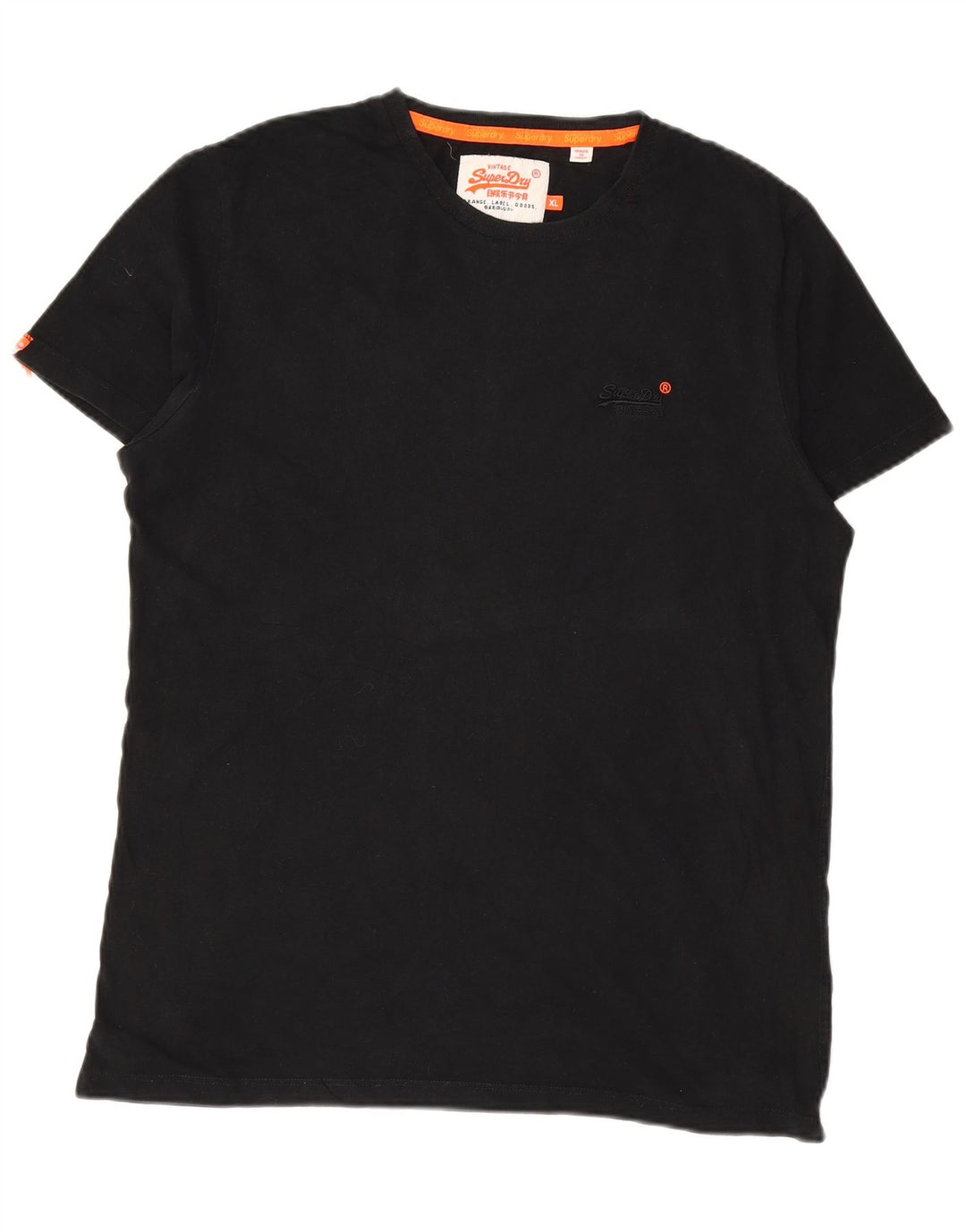 SUPERDRY Herre T-Shirt Top XL Sort Bomuld