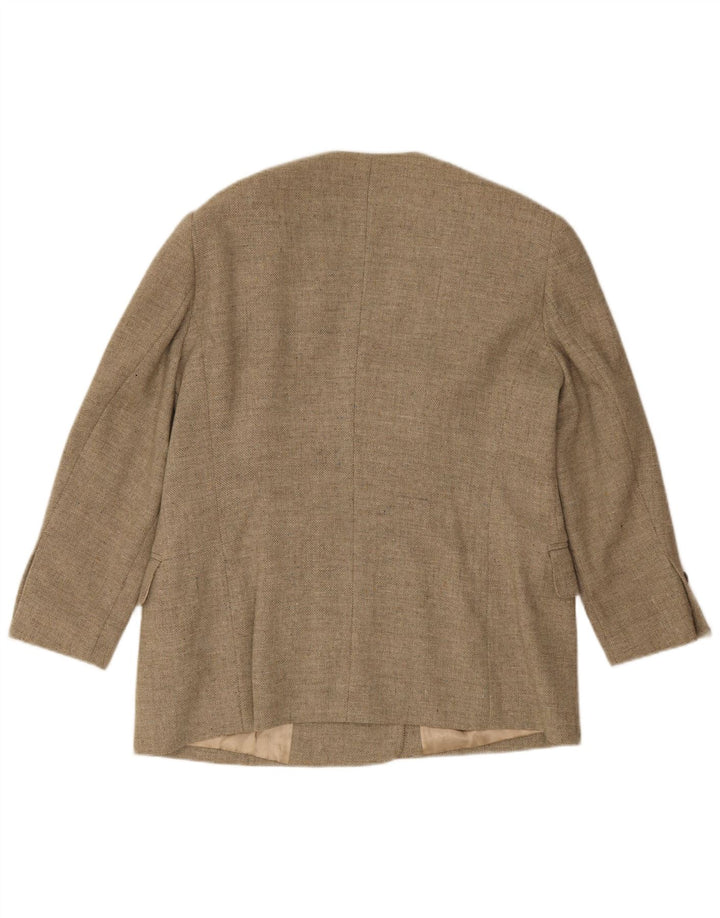 Escada Dame Dobbeltradet Blazer Jakke EU 44 XL Grå Uld