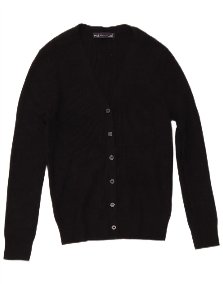 Marks & Spencer Dame Cardigan Sweater UK 12 Medium Black Viscose