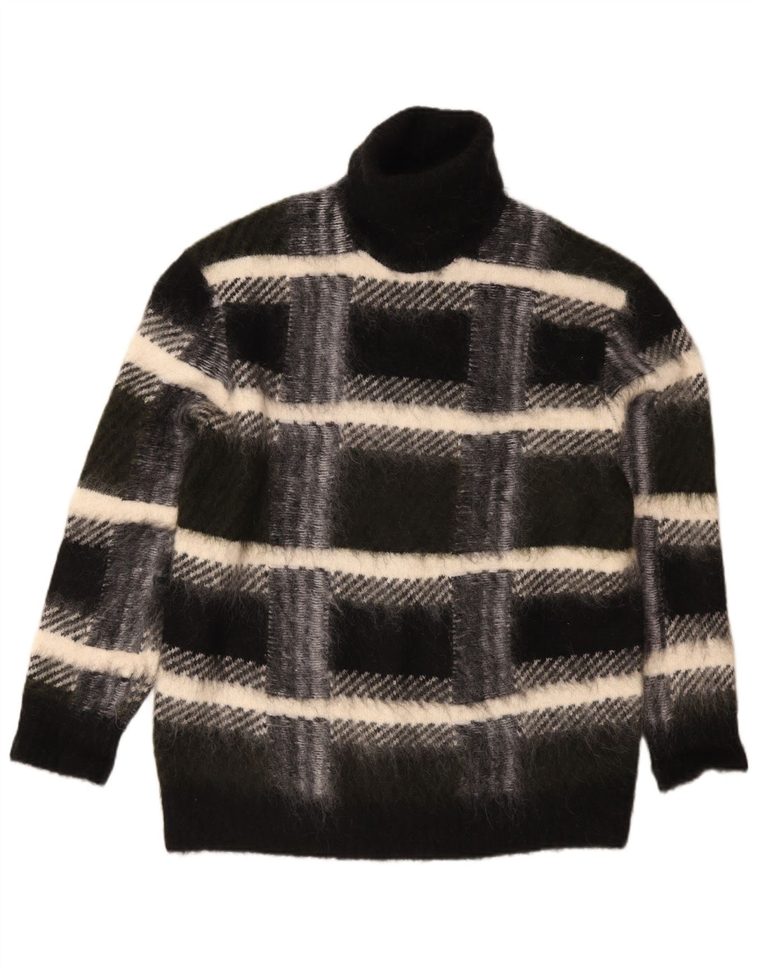 Cos Dame Oversized Roll Neck Jumper Sweater UK 14 Medium Sort Plaid