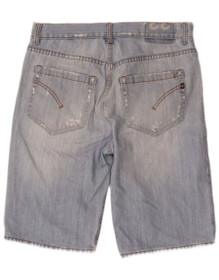 Dondup Herre Distressed Denim Shorts W33 Medium Blue Cotton