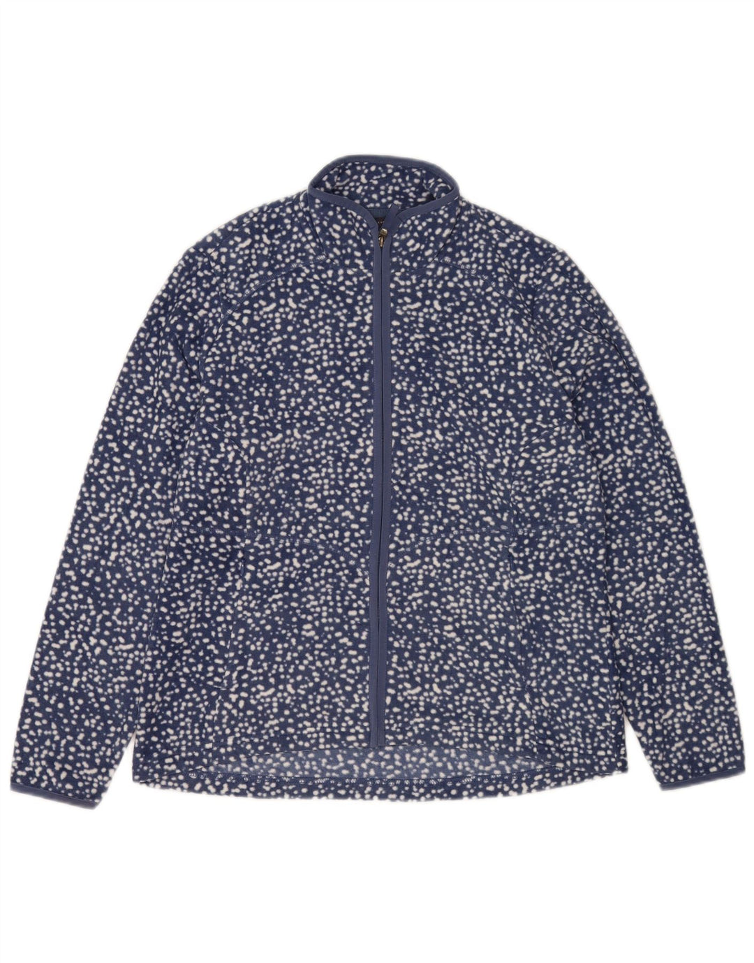 Marks & Spencer Fleecejakke til kvinder UK 16 Large Navy Blue Plettet