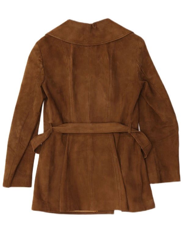 Vintage dame ruskind trenchcoat UK 12 medium brun