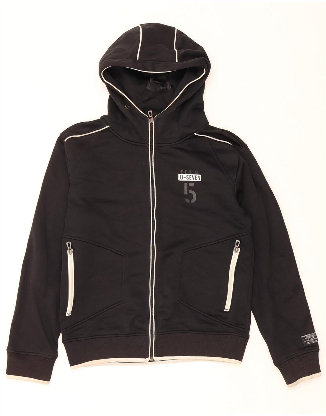 JACK & JONES Dame-hættetrøje med lynlås UK 14 Medium Black Colourblock