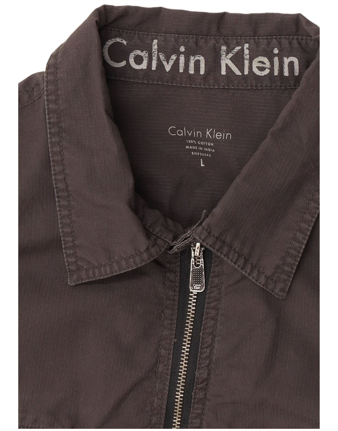 Calvin Klein Herre Militærskjorte Stor Grå Bomuld