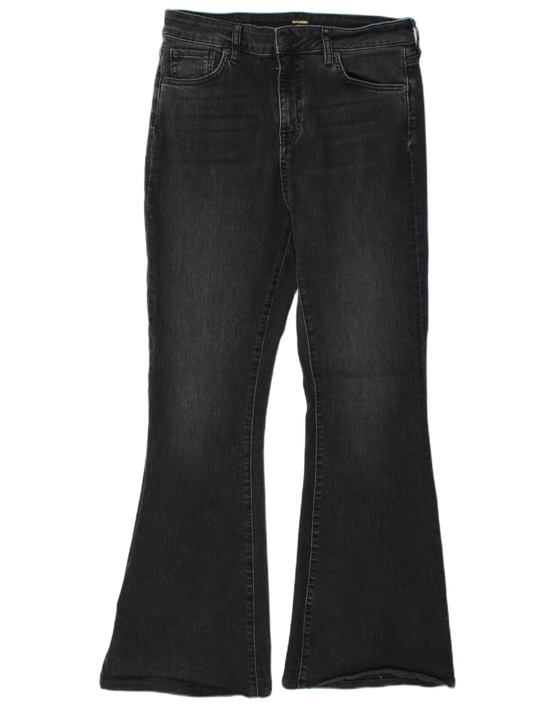 SUPERDRY Womens Studio Flared Jeans W32 L32 Grå Bomuld