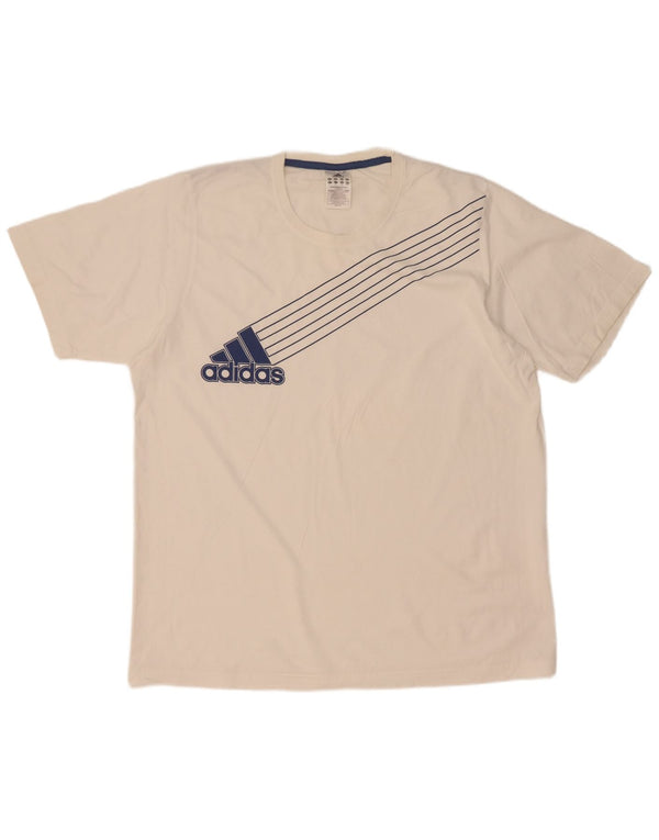 Adidas Herre grafisk T-shirt Top XL Hvid
