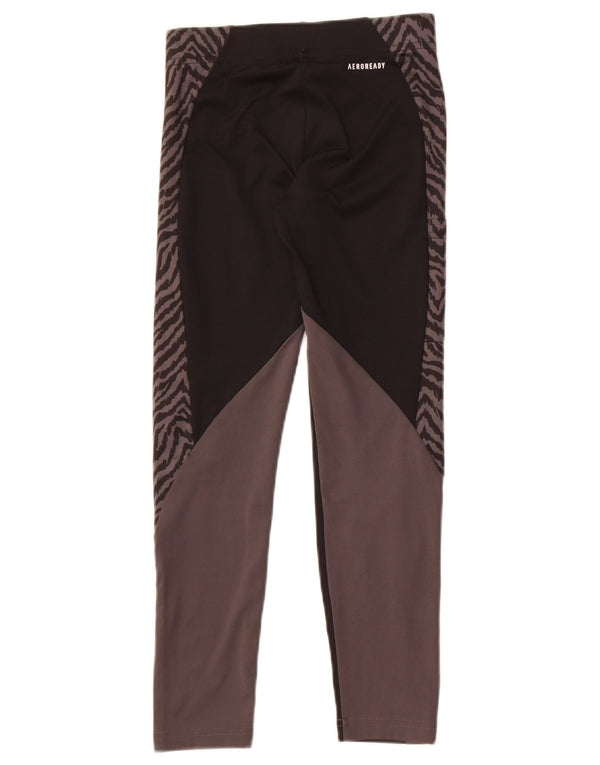 Adidas Girls Aeroready Leggings 9-10 år Sort Colourblock Polyester