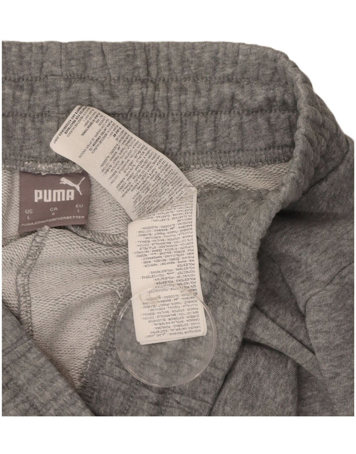 PUMA Mens Graphic Tracksuit Trousers Joggers Large  Grey Cotton