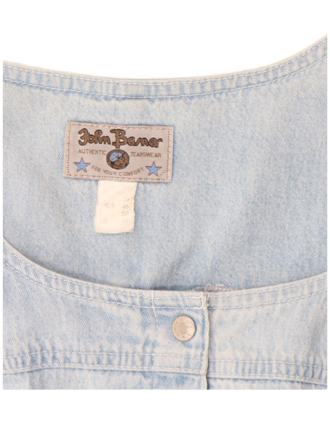 JOHN BANER Dame ærmeløs denimkjole IT 50 XL Blå Bomuld