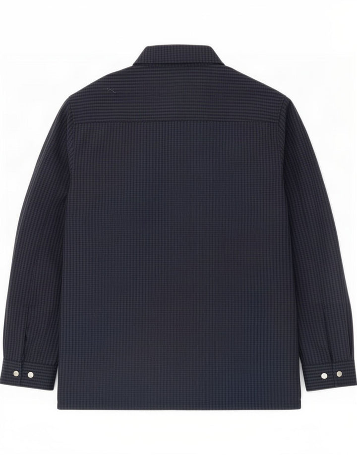 Cos Herre Relaxed Bomber Jacket UK 38 Medium Navy Blue Gingham Wool