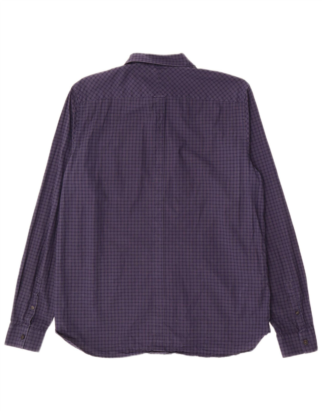 FRED PERRY Herreskjorte Stor marineblå Gingham Bomuld
