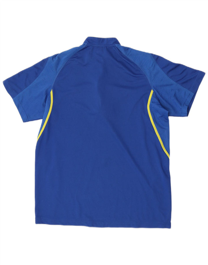 Adidas T-shirt med lynlås til mænd, mellemblå polyester