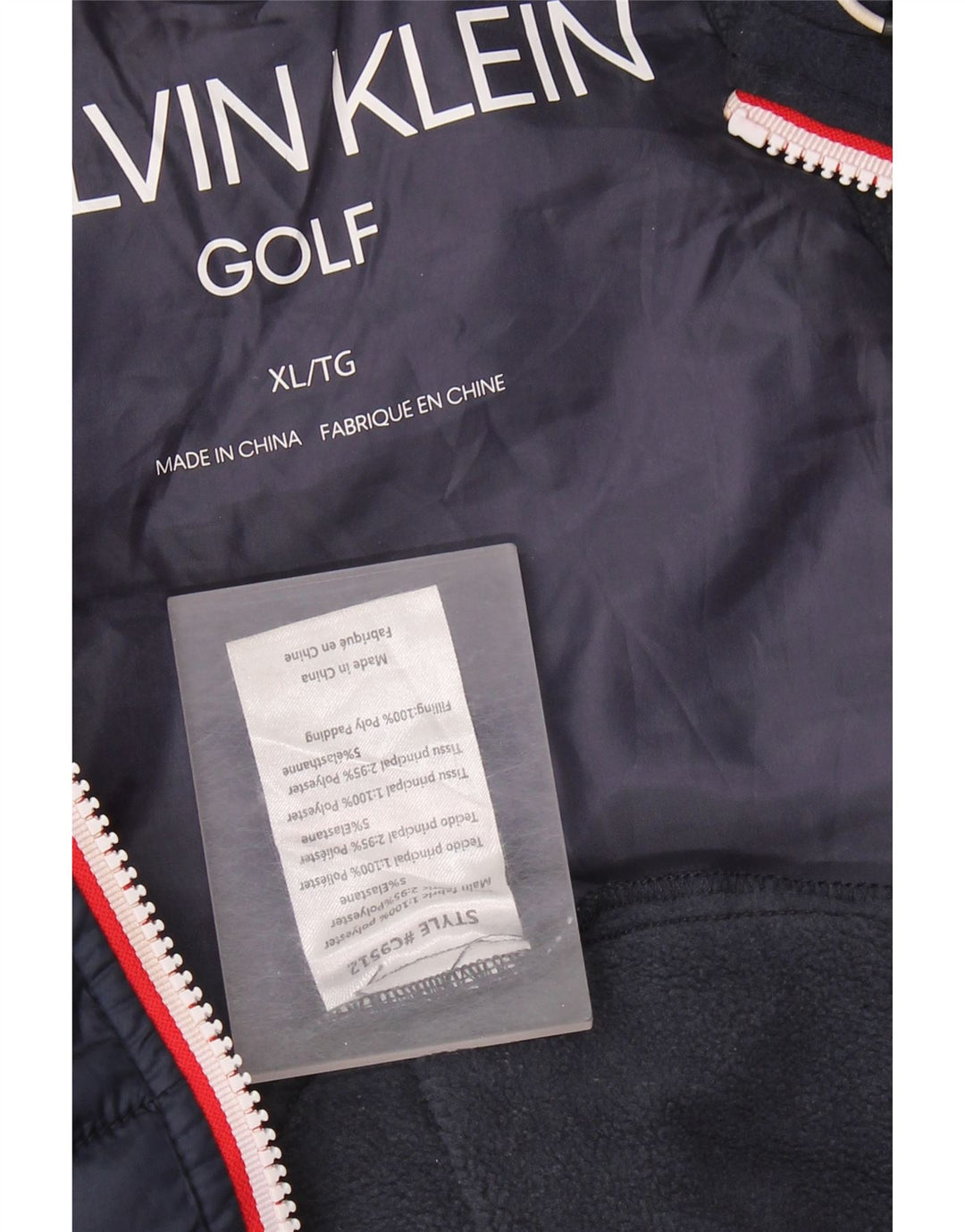 CALVIN KLEIN Polstret Gilet til mænd UK 42 XL Navyblå polyester