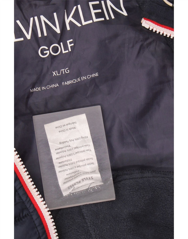 CALVIN KLEIN Polstret Gilet til mænd UK 42 XL Navyblå polyester