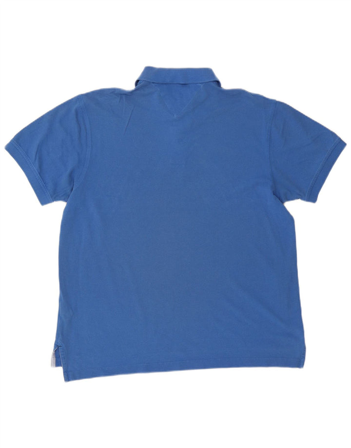 Tommy Hilfiger Herre Polo Shirt Stor Blå Bomuld