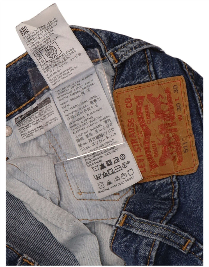 Levi's Herre 511 Slim Jeans W30 L30 Blå Bomuld