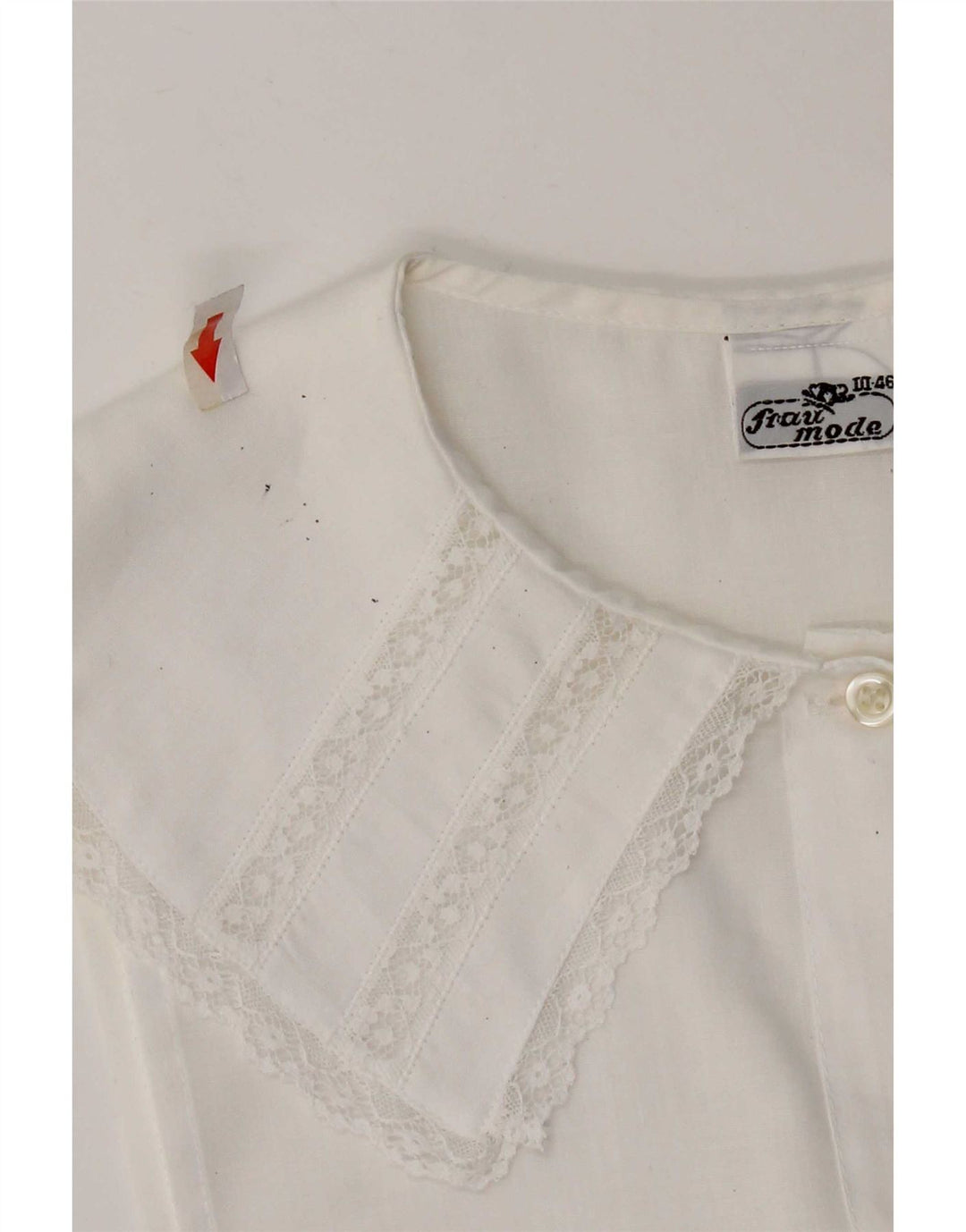 Vintage ærmeløs skjortebluse til kvinder IT 46 Stor hvid polyester