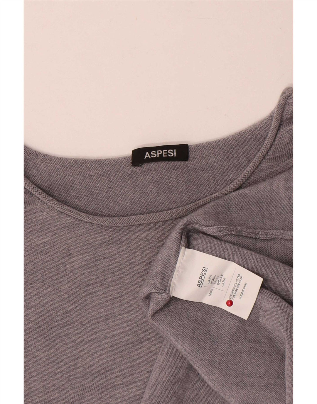 Aspesi Dame Boat Neck Jumper Sweater UK 16 Large Grey Wool