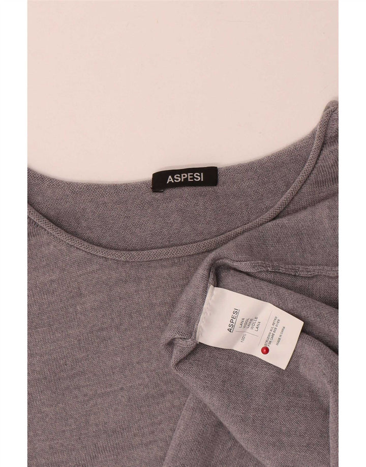 Aspesi Dame Boat Neck Jumper Sweater UK 16 Large Grey Wool
