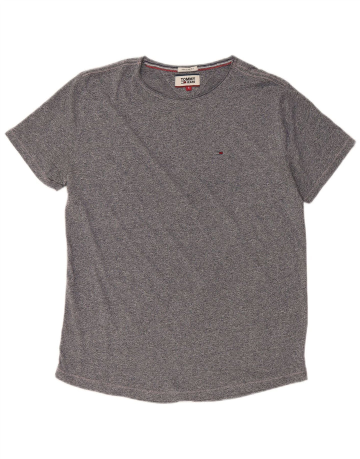 Tommy Hilfiger Herre Regular Fit T-shirt Top Small Navyblå Flecked Bomuld