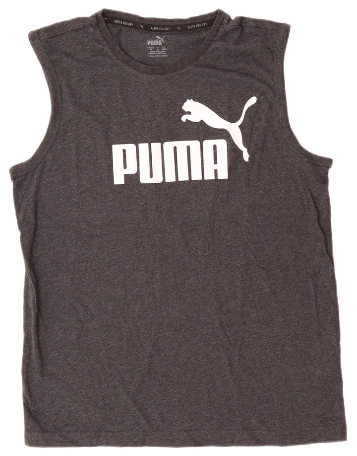 PUMA Herre grafisk vest Top Medium Grey Flecked Bomuld