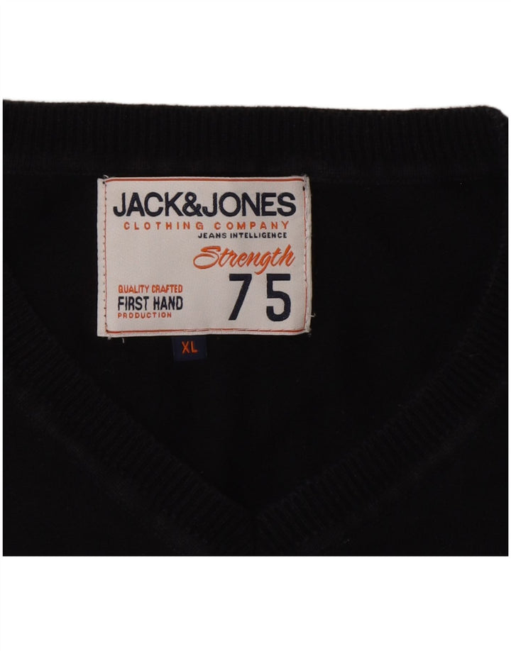 Jack & Jones Herre V-hals sweater XL marineblå