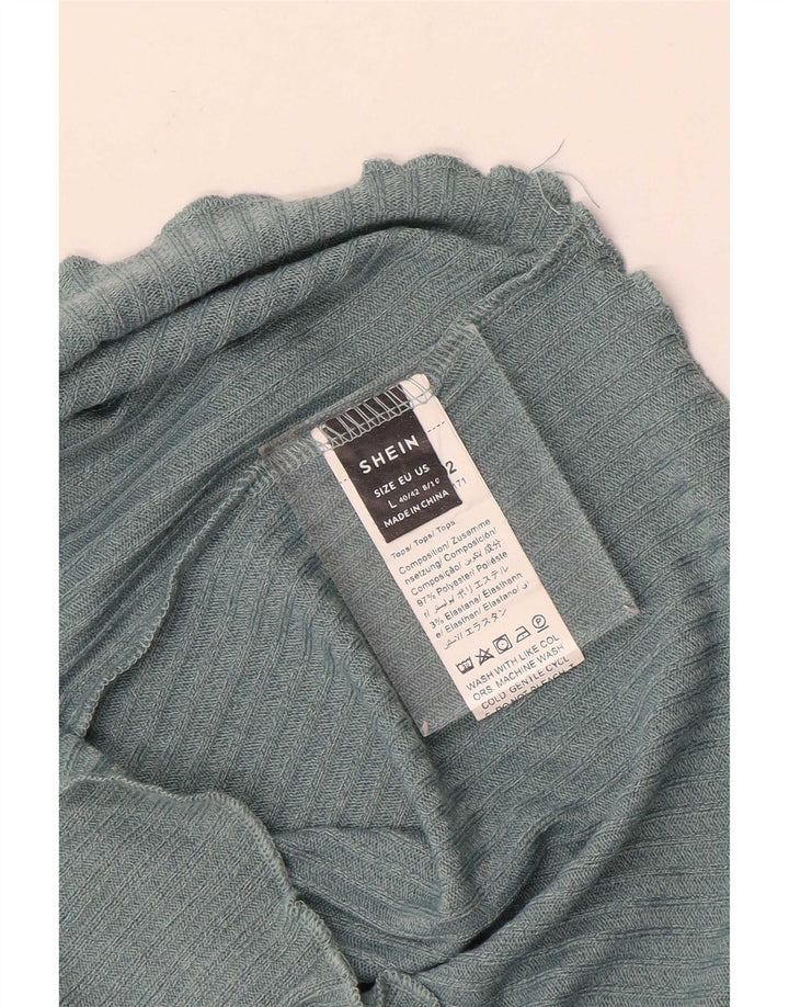 Shein Dame Ærmeløs Crop Top UK 14 Large Grå Polyester