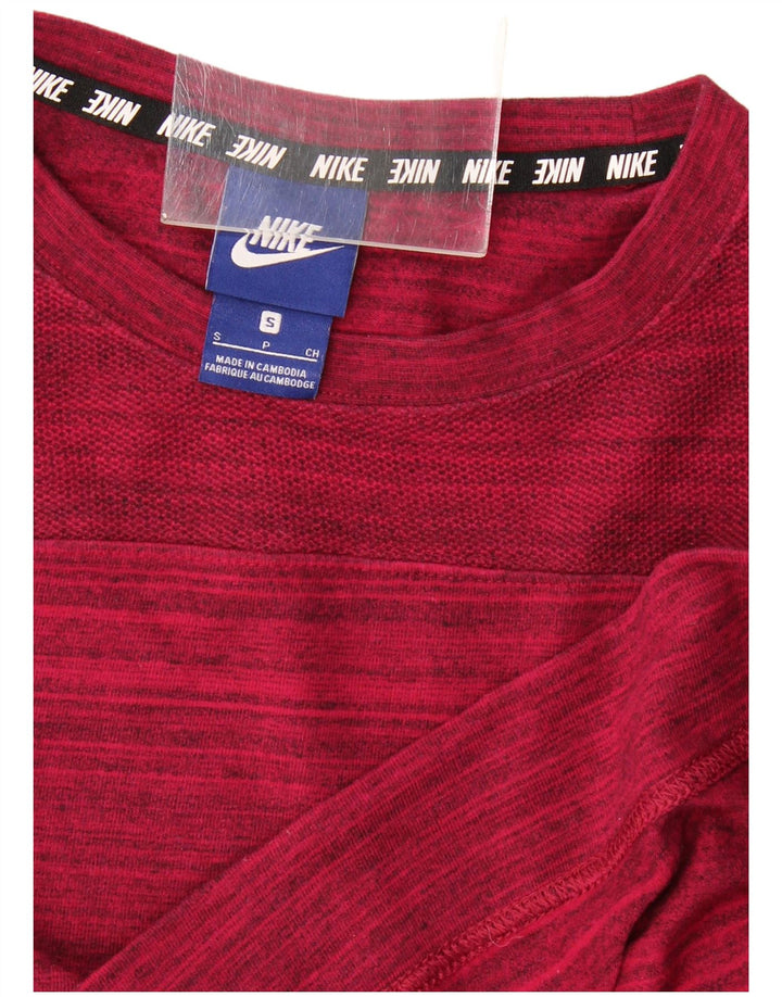 Nike Oversized T-Shirt Top UK 10 Små Bourgogne stribet