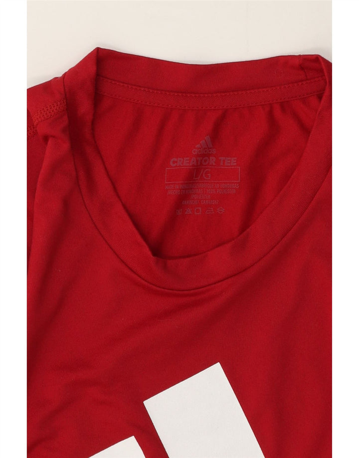 Adidas Herre Aeroready Grafisk T-Shirt Top Stor Rød Polyester