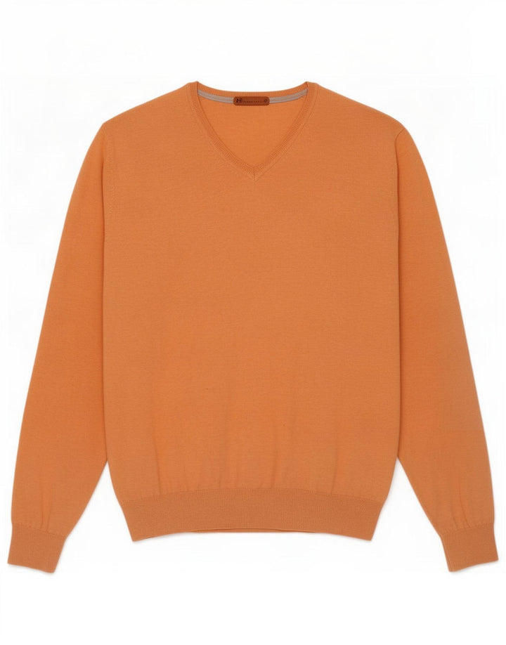 Massimo Dutti Herre V-hals sweater Stor Orange