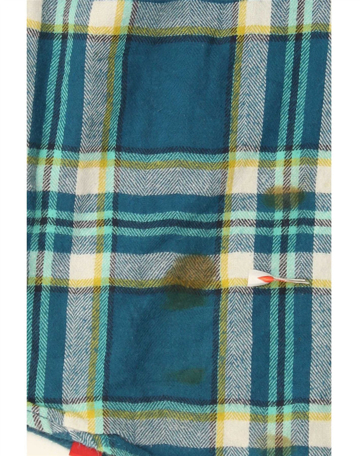Dickies Dame Flanelskjorte UK 14 Medium Blue Plaid Bomuld